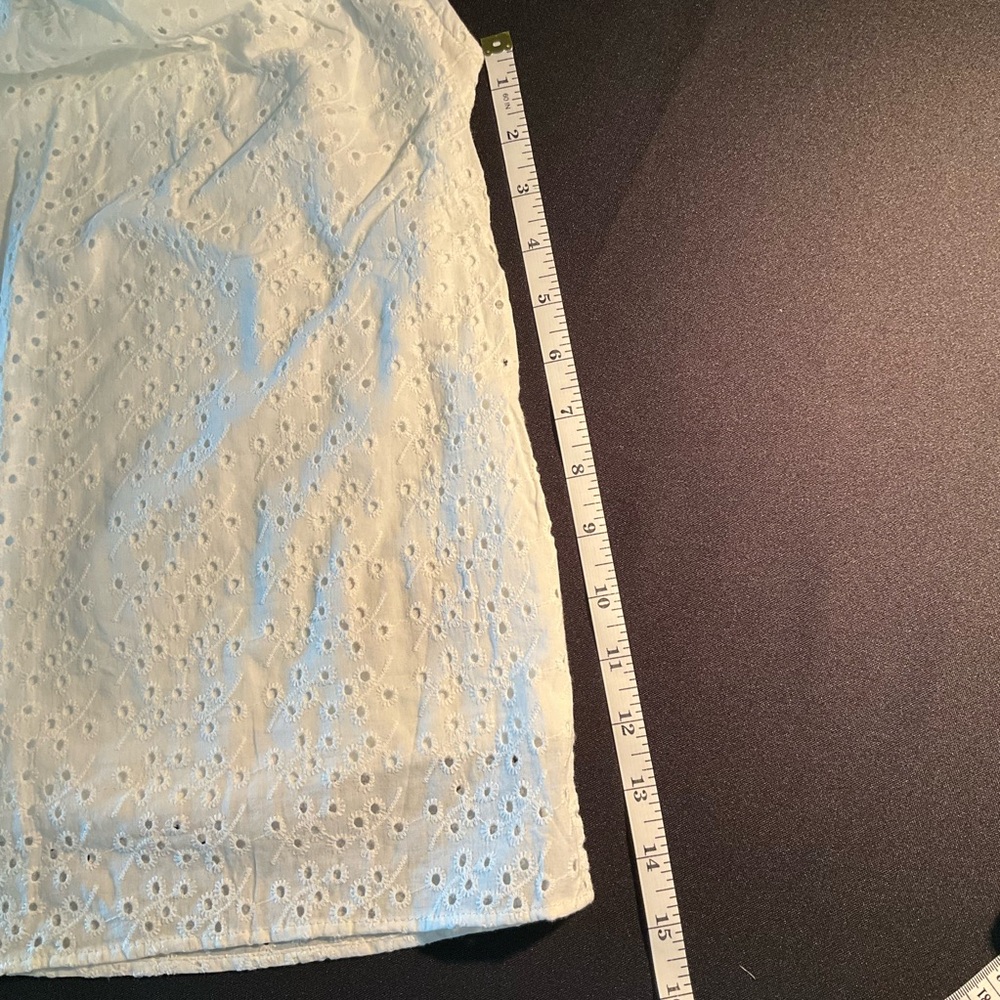 Nanette Lepore White Eyelet Ruffle Blouse - Picture 7 of 8